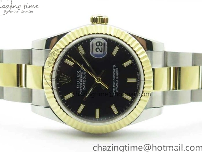 Best AAA Replica Sites Sticks YG BP Edition Black WaterResistant Bracelet Datejust on 278273 2718 SS Best Markers Dial Maker YG 31mm SS Oyster 0112